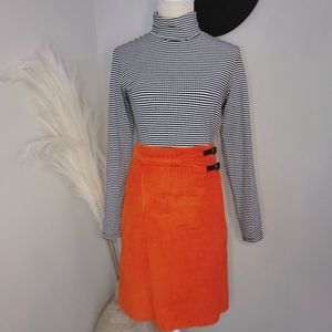 Boden Red/Orange Size 8, Classic Corduroy Slim A-line Skirt
